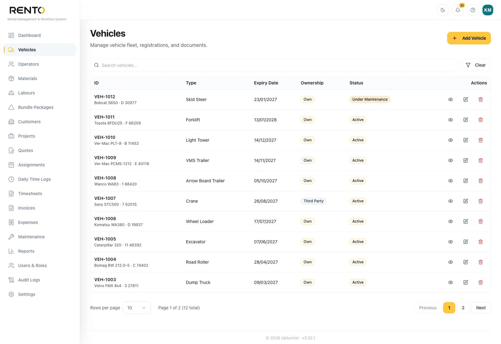 RentO — Vehicles