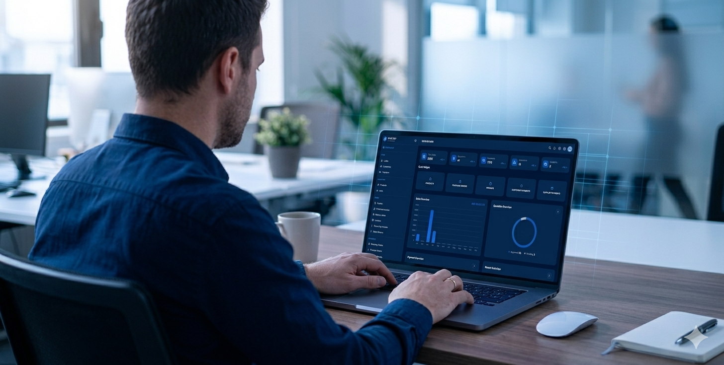 Upturnist team member working on the cloud dashboard